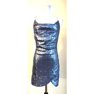 Urban Outfitters Blue Sequin Mini Dress